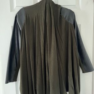 Zara sweater with faux leather sleeves